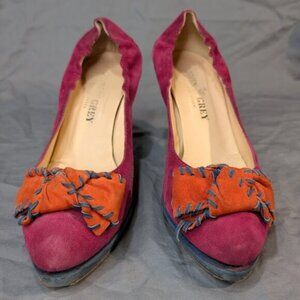 John Grey Multi Color Bow Suede Pumps Women Size 41